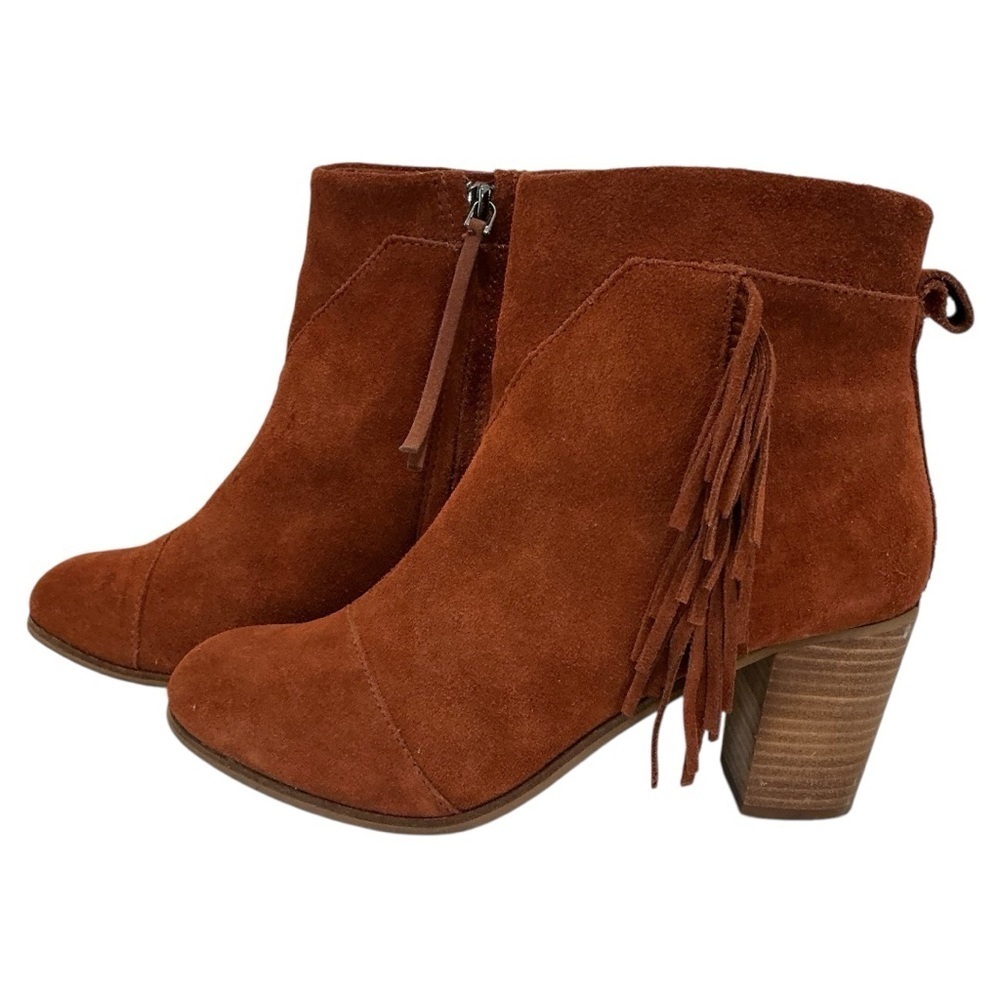 TOMS WOMEN’S FRINGED HEELED BOOT SIZE 9.5